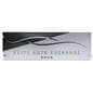 Panoramic acrylic frame exhibiting a graphic of an auto exchange in a large 30 inch by 10 inch size