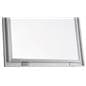 Window poster frame with hinged magnetic door