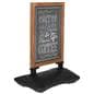Magnetic chalkboard sign with spring connectors for wind resistance