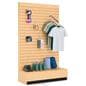 L-shaped slatwall panel display for floor standing placement 