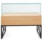 Glass display case with drawers with wood finish 