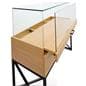 Glass display case with drawers with pull-out top deck