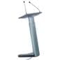 Smart digital podium with ports located on the bottom, left hand side of screen, and underneath monitor