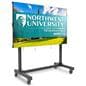 Portable video wall stand supports 200 by 200 and 600 by 400 VESA patterns
