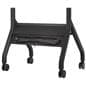 Rolling flat panel TV cart has wire channels that can be used to route and hide your power or media wiring without it being an eye sore