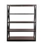 5-tier dark wood and metal display shelving