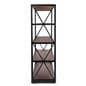 wood and metal display shelving for vertical storage