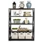 floor standing wood and metal display shelving