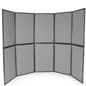 129"w Floor Standing Hook & Loop Display Board, 10 Panels, Double Sided - Gray