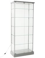 Locking Showcase with Tempered Glass Walls Locking Showcase