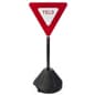 24” Portable Yield Sign, Weather-Resistant, Aluminum, Reflective - Black