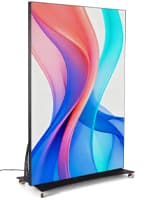 80" LED Poster Display, Extended Screen Compatibility, NovaStar OS, Wheels LED poster display with a vibrant 2.5 millimeter pixel patch