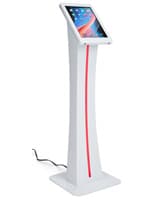 Edge-lit iPad stand with white finish