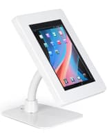Anti-Theft Multi-Mount iPad Tablet Stand - Durable Steel Construction White steel anti-theft multi-mount iPad tablet stand