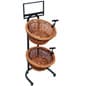2 Tier Basket Stand, Sign Clips, Wicker - Black