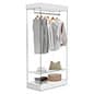 Wardrobe Display Case, Tempered Glass, Hanging Bar, Two Spotlights