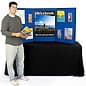72"w Tabletop Hook & Loop Display & Write-on Board, 3 Panels - Blue & White