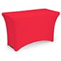 4', 6' or 8' Spandex Table Cloth, Stretch Fit Design w/ Open Back - Solid Color