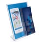 8.5" x 11" Acrylic Countertop Sign Holder with Pamphlet Holder, Slanted Back - Clear