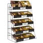 5-Tiered Wire Rack Display, Tabletop, 14"w Shelves with Sign Channels - Black