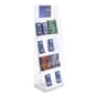 4-Tiered Recycled Acrylic Literature Floor Stand, 4"/8.5"w, 8/16 Pockets – Clear