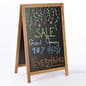 24" x 36" A-Frame Sidewalk Sign, Chalkboard & Wet Erase, Double Sided - Teak