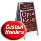 22 x 28 Sidewalk Sign for Posters, Snap Open, Headers, 2 Sided - Silver or Black