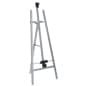 Display Easel for Floor with Adjustable Top and Bottom Clamps - Silver