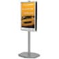 Floor Standing Poster Holder, Snap Frame, Single-Sided - Silver