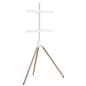 Tripod Easel TV Stand, Fits Screens 43”- 65”, Wooden Legs, 180° Swivel