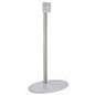 TV Stand for Floor Fits Monitors 32 to 60-Inch, Stationary, Oval MDF Base - Silver