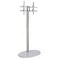 TV Stand with Oval Base, Fits Monitors 42” to 60” – Silver