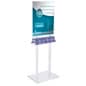 22" x 28" Floor Standing Sign Holder with 20 Business Card Pockets - Clear