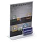 8.5" x 11" Countertop Sign Display with Business Card Holder, T-Style Design - Clear