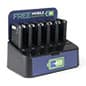 Tabletop Battery Dock Charging Station, 6 Banks, 2 Cable Types, Custom Graphics