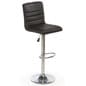 Adjustable Stool w/ Leathette Seat, 360° Swivel, Backrest, Set of 2 - Black