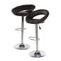 Adjustable Stool w/ Leatherette Seat, 360° Swivel, Backrest, Set of 2 - Black