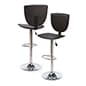 Adjustable Stool w/ Leatherette Seat, 360° Swivel, Backrest, Set of 2 - Black