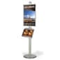 Floor Standing Poster Holder with Literature Tray, Round Base