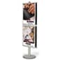 22" x 28" Floor Standing Poster Holder, Snap Open Frames, Double-Sided - Silver