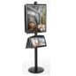 Floor Standing Poster Holder with 2 Literature Trays, Double-Sided
