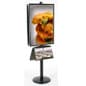 Floor Standing Poster Holder with 2 Literature Trays, Double-Sided