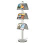 Tiered Literature Floor Stand, Height Adjustable, 18"w