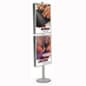 Floor Standing Poster Holder, 4 Snap Frames, Double-Sided - Silver