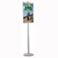 Floor Standing Poster Holder, Snap Frame, Single-Sided, Round Base - Silver