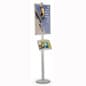 Floor Standing Poster Holder with Literature Tray, Round Base