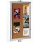 24 x 36 Enclosed Cork Board, Hinged, Cork, For Display Poles (Sold Separate), Silver