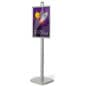 Floor Stand Poster Holder, Snap Open Frame, Square Base - Silver