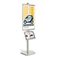 Floor Standing Poster Holder with Literature Tray, Square Base