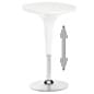24” Round Cocktail Table, Height Adjustable, 360 Degree Swivel - White
